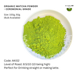 Load image into Gallery viewer, Aki Matcha 100g Japanese Matcha Organic Ceremonial Grade Matcha Green Tea Powder wholesale matcha organic matcha
