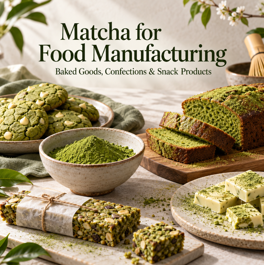 matcha for food manufacturing baked goods snacks matcha culinary grade matcha supplier aki matcha wholesale from japan