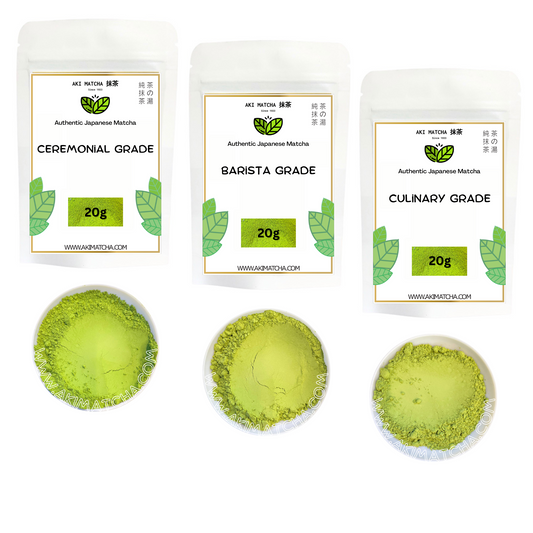 MATCHA SAMPLE PACK - For Business Customer Only 3x20g Aki Matcha | Ceremonial, Barista, Culinary Grade
